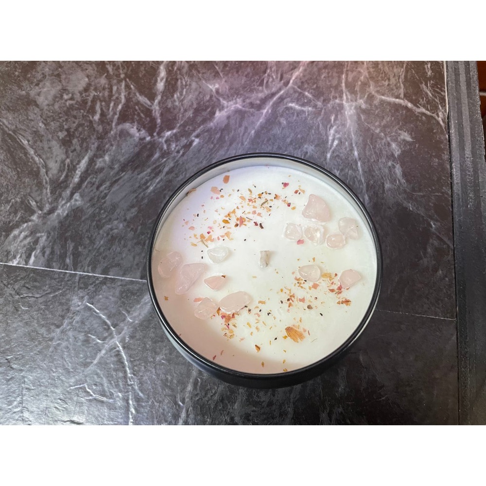 Rose Quartz 8 oz Soy Candle - Love Intention Candle